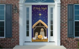 Splendoorz Nativity Scene Door Cover (31"x80") - Made of Premium Durable Fabric so it Will Last Year After Year! #1 Selling Fabric Door Cover!