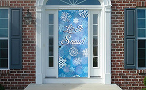 Let It Snow Decorative Door Cover - Made of Premium Durable Fabric so it Will Last Year After Year