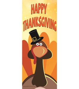 Gobble! Gobble! Happy Thanksgiving Decorative Door Cover - Made of Premium Durable Fabric so it Will Last Year After Year! #1 Selling Fabric Door Cover!